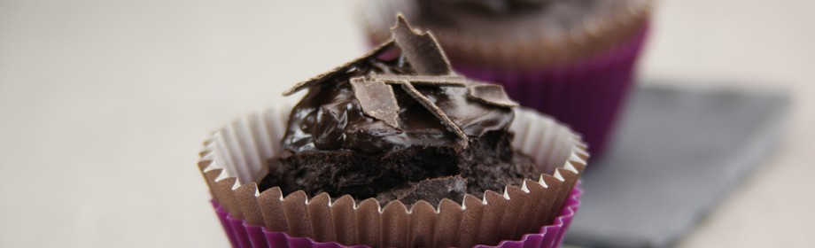 Chocolade-koffietaartjes, cupcake-stijl