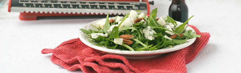 Salade van peer, roquefort en pecannoten