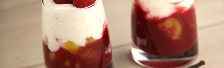 Trifle d’été aux framboises et aux pêches